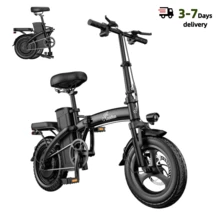 This Adult Foldable Electric Bicycle Features A 48V 15Ah Battery, A 500W Motor, 14-Inch Tires, 8 Shock Absorbers, Three Speed Settings, A Maximum Range Of 30 Miles, And A Maximum Load Capacity Of 120 Kg. - 基本的 - 查看 10