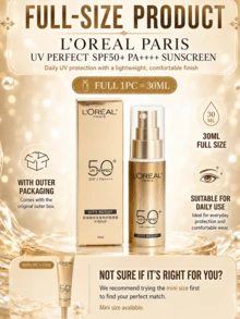 L’Oreal Paris 歐萊雅新多重防護隔離霜，正裝30ml，小樣15ml，SPF50+PA++++ 廣譜抵禦 UVA/UVB、質地輕薄不泛油、抵禦城市污染、持妝清爽，適合所有膚質日常通勤防曬、出門便攜補塗及護膚禮盒搭配 - 新多重防護隔離霜外禦內護 - 查看 4