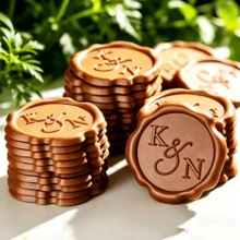 50pcs/100pcs/200pcs/300pcs/400pcs/500pcs Customized Logo Wax Seal Stickers, Handmade Wax Seal Stickers, Suitable For Wedding Invitations, Self-Adhesive Envelope Wax Seal Stickers - Your Choice - View 5