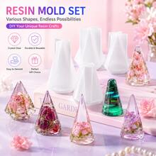 SMI Fine 环氧树脂金字塔和圆锥形模具套装 - 硅胶模具，适用于DIY水晶尖、鲜花保存工艺品、DIY珠宝戒指展示架、蜡烛制作工艺品 - 彩色 - 查看 8