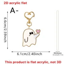 Halloween Cute Ghost Matching Keychains, Suitable For Couples, Best Friends, Horror Magnetic Ghost Pendant Heart-Shaped Clasp Key Ring Holiday Gift, Backpack Car Key Charm - Thickened Upgraded Version - View 14