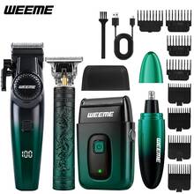 WEEME 4件套/3件套/2件套男士电动剃须刀套装，包含绿色理容套装，可用于理发、剃须、身体修剪和造型。 - 綠色 - 查看 1