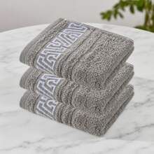 3 Packs Luxury Towels Ultra-Soft, Spa-Grade High Water Absorbency Fabric, Quick-Drying, Skin-Friendly, Fade-Proof & Lint-Free, Retro Neutral Color Matching With Random Geometric Patterns - Multicolor - View 7