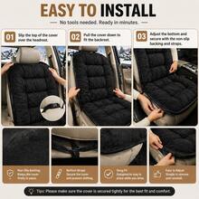 Premium Soft Car Seat Pad With Backrest, **Quick-Install Non-Slip** Interior Cover, **Snug Fit** Universal Seat Protector For Most Vehicles, All-Season Comfort (1 PC) - 均碼 - 查看 4