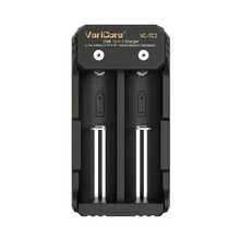 شاحن بطارية VariCore، يدعم 2A، مدخل USB Type-C عالمي، مناسب لشحن بطاريات NiMH AA AAA 1.2V و Li-Ion 18650 26650 21700 3.7V، إكسسوار إلكتروني أساسي ومريح للمنزل - الأسود - مشاهدة 6