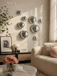 8/3 pièces Décoration murale boule de discothèque, ornement suspendu, avec dos adhésif, décoration intérieure de la maison, création d'une atmosphère réfléchissante - Multicolore - Voir 6