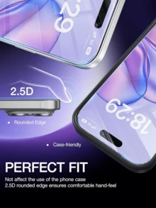 CSDZ 2 High-Definition Full Screen Coverage Phone Protectors, Compatible With IPhone 17 16 15 17 Pro Max 13, Compatible With Samsung A03S A05 A15 S25 Ultra S24 A54 5G, 9H Hardness, Scratch Resistant, Phone Accessories, Easy To Install, Compatible With IPhone 17 Pro Screen Protector, Compatible With Samsung A54 5G Screen Protector, [International Version Instead Of Local Version] - Multicolor - View 6