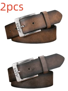 1 pieza Cinturón de cuero de PU vintage multicolor con hebilla de metal en relieve, estilo vaquero bohemio occidental para hombres. Accesorio de otoño, Halloween, otoño-invierno, adecuado para adolescentes, jóvenes, hombres, uso casual, al aire libre, atlético, vacaciones, regalos de graduación, cumpleaños, uso diario. - Como se muestra en la imagen - Ver 59