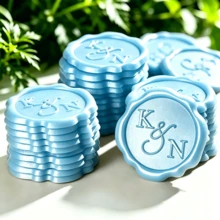 50pcs/100pcs/200pcs/300pcs/400pcs/500pcs Customized Logo Wax Seal Stickers, Handmade Wax Seal Stickers, Suitable For Wedding Invitations, Self-Adhesive Envelope Wax Seal Stickers - Your Choice - View 6