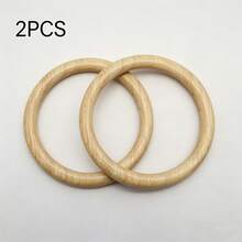 12cm 木製圓形手柄，適用於編織與鉤針包包，DIY 包包手柄配件，圓形手柄環，禮品盒手柄，手工藝材料 - 杏色 - 查看 7