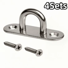 1Set/2/4Sets Heavy Duty Rectangular Pad Eye Ring Hook U-Shaped Design Screw Mount Hanging Bracket, Suitable For Hammocks, Fitness Equipment And Boat Deck Home Use - Multicolor - View 16