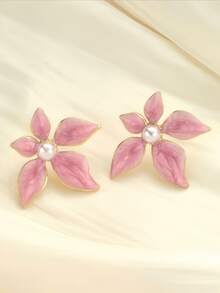 4/6 Pairs European & American Style Sexy Elegant Floral Stud Earrings, Minimalist & Sophisticated Design To Make Face Look Smaller, Versatile For Daily Commute, Perfect Gift Choice, Suitable For Weddings, Bohemian Style, Beach & Seaside, Dates & Parties, Graduation Season, Vacation Season - Multicolor - View 4