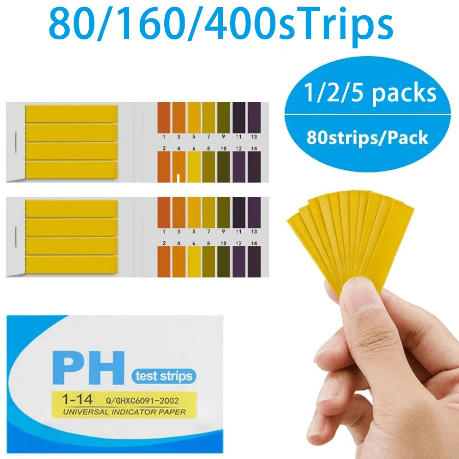 80/160pcs Universal PH Test Strips - Millin Paper-Based PH Soap Making Test Strips - Suitable For Water, Wine And Soil - Multicolor - View 1