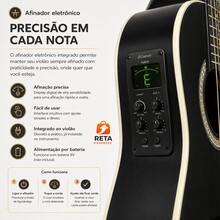 Giannini SF14 CEQ Steel String Electro-Acoustic Guitar, Black - 黑色 - 查看 4