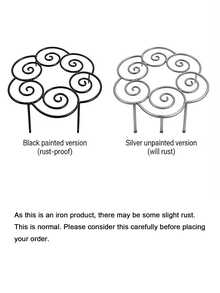 Garden Metal Plant Support Ring, Peony Cage Dahlia Cage Flower Hoop, Decorative Stackable Indoor Plant Support Stake, Indoor Flower Pot, Outdoor Orchid Clip - Multicolor - View 6