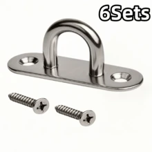 1Set/2/4Sets Heavy Duty Rectangular Pad Eye Ring Hook U-Shaped Design Screw Mount Hanging Bracket, Suitable For Hammocks, Fitness Equipment And Boat Deck Home Use - Multicolor - View 18