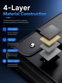 PU Leather Car Sun Visor Organizer, Multi-Pocket Storage Bag Suitable For Fashion Glasses, Cards And Driver's License, Essential Practical Interior Accessory For Cars - A - View 6