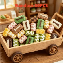 Miniatura de pan francés de chocolate de resina con glaseado falso de dibujos animados, mini comida de juego, dijes de pegamento de crema DIY para cabello, colgantes, fundas de teléfono, decoración de jardín, diorama, hogar, oficina, adornos de escritorio, coche, accesorios de fotografía, regalos de Navidad, Halloween y festivos - multicolor - Ver 11