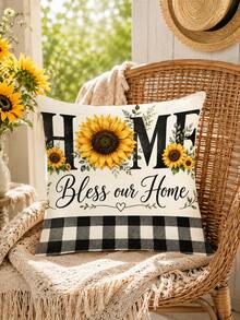 1 pieza Camino de mesa con patrón de girasol a cuadros amarillo & blanco, estilo campestre, decoración del hogar y cocina, 1 pieza camino de mesa, 4 piezas manteles individuales, 1 pieza funda de almohada, juego de camino de mesa & manteles individuales, múltiples combinaciones de productos disponibles, decoración del hogar suministros para fiestas interiores & exteriores, decoración de habitación. Adecuado para decoración del hogar y cocina en primavera & verano y decoración de fiestas - Multicolor - Ver 8