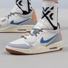 Nike Jordan Legacy 312 舒適圓頭緩震回彈低筒復古籃球鞋男款 - 米色/灰色/藍色 - 查看 2