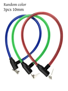 1/2/3pcs Random Color Bicycle Steel Wire Lock, Steel Cable Lock, Straight Key Anti-Theft Lock, Mountain Bike Colorful Steel Wire Lock - Multicolor - View 8