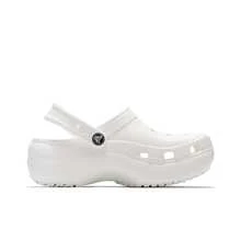 Crocs卡駱馳 Classic Platform Clog 雲朵 沙灘 厚底增高 透氣克駱格時尚休閒 洞洞鞋 4.1cm 女款 白色 - 白色 - 查看 2