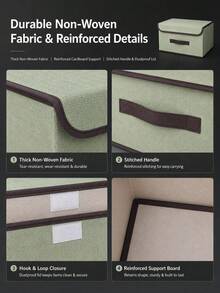 Foldable Car Trunk Organizer, Fabric Storage Box With Lid, Foldable Non-Woven Fabric Container, Suitable For Car Trunk, Home And Office, Multi-Purpose Non-Woven Fabric Storage Container - A - View 6