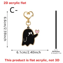 Halloween Cute Ghost Matching Keychains, Suitable For Couples, Best Friends, Horror Magnetic Ghost Pendant Heart-Shaped Clasp Key Ring Holiday Gift, Backpack Car Key Charm - Thickened Upgraded Version - View 13