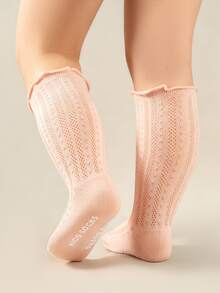 3 Packs Of Baby Over-The-Knee Socks With A Ruffled Hem And Openwork Mesh. Non-Slip, Thin Sole, Insect Repellent, Suitable For Girls. - Multicolor - View 2