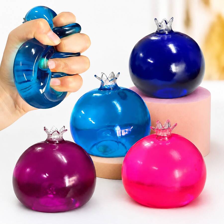 1 pièce Jouet à presser en forme de grenade transparent et coloré, 1 pièce Jouet anti-stress rempli en forme de grenade transparent et coloré, convient aux adolescents, aux étudiants et aux employés de bureau. C'est une fourniture de classe idéale, un cadeau de fête, un remplissage de sac-cadeau, et un excellent choix pour la rentrée scolaire, les anniversaires et les cadeaux de vacances. - Multicolore 1 - Voir 1