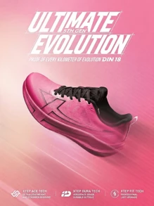 XTEP--2000km 5th Generation Wear-Resistant Running Shoes Women's Summer Shock-Absorbing Sports Shoes 2000km 5th Generation Fluorescent Red/Black - Fluorescent Red/Black - View 2