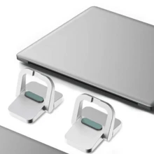 2 piezas Soporte portátil para portátil | Soporte ergonómico plegable invisible para escritorio, materiales de ABS y aleación de aluminio disponibles, colores negro y plateado disponibles, pies de soporte autoadhesivos para portátil, adecuado para portátiles de 10-18 pulgadas, tabletas, teclados y teléfonos, soporte ergonómico con ventilación y enfriamiento - Conjuntos - Ver 1