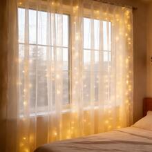 Garden Decor, Remote Control 8 Flashing Modes Fairy Lights, Wedding Party Decoration String Lights, Sparkling USB Powered Curtain Lights Suitable For Christmas, Halloween, Living Room, Bedroom, Kitchen Atmosphere Decoration Hanging Colorful Lights, Holiday Decoration, Garden Decoration Hanging String Lights, Fairy Tale Garland Decoration, Indoor Wall Decoration, Camping Decoration String Lights, Birthday Decoration Hanging String Lights - USB Curtain Light String - View 11