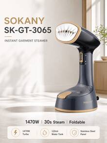SOKANY3065 Foldable Handheld Steamer, Fast Heating, Powerful Steam, Wrinkle Removal, Portable Mini Iron, Suitable For Home, Travel, Office - Black - View 2