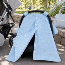 Baby Car Seat Cover, Baby Car Seat Sun Shade, Soft Breathable Baby Stroller Sun Cover - Blue Starry Sky - View 1