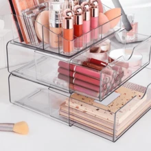 3-Tier Clear Makeup Organizers With Drawers, Acrylic Cosmetic Storage For Dresser Countertop And Bathroom Vanity, Tiered Countertop Storage Organizer, Beauty Holder For Brushes, Eyeshadow Palettes, & Beauty Supplies - Clear - View 4