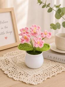 DIY Crochet Forget-Me-Not Mini Potted Plant, Mother's Day Gift, Teacher's Day Gift, Desktop Decor Gift, Birthday & Graduation Gift - Multicolor - View 19