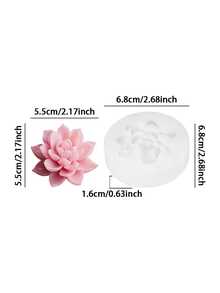 樹脂矽膠模具 - 多肉蓮花蠟燭矽膠模具 用於蠟燭 / 石膏擴香石 / 環氧樹脂裝飾品 / 車飾 DIY 手工工具 - 蓮花模具 - 查看 7