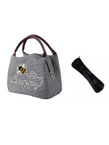 Multifunctional Insulated Bag With Bee Heart Pattern, Fun Coffee Lover Design For Women, Comes With Black Utensil Storage Bag, Large Capacity, Student Meal Insulated Cooler Bag, Portable Travel Picnic Bag, Office School Lunch Bag Insulated Lunch Box, Work Lunch Box, Work Office Holiday Lunch Box, Suitable For Men And Women Multifunctional Camping School Lunch Box - Multicolor - View 16