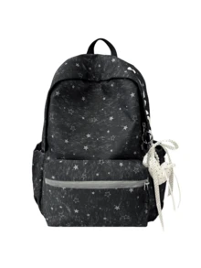 New Star Pattern Japanese & Korean Style Versatile Fashion Minimalist Casual Travel Backpack, Large Capacity Multi-Functional Couple Backpack (Without Pendant) - Multicolor - View 15
