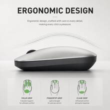 Lenovo N320 Ergonomic Optical Tracking Silent Bluetooth + 2.4G Wireless Mouse, Silver, Computer Mouse, Office Mouse, Compatible With PC And Phone - View 2