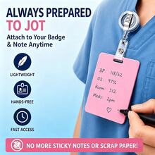 Random 1/2/3/4pcs Erasable Badge Notebook, Pocket Size Horizontal Whiteboard Memo Pad, Suitable For Home, Office, School, Hospital, Fit For Men, Women, Teachers, Nurses To Record Reminders, Random Color - Multicolor - View 1