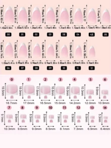 60入短方型/短杏仁型美甲貼片組合組，裸色與黑色法式軟膠美甲貼片組合組，適合所有女性與女孩，法式美甲設計，適合日常佩戴美甲貼片，15種尺寸，適合女性 - 白色 - 查看 10