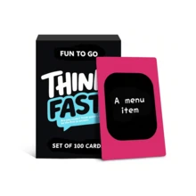 Think Fast - The Perfect Gift For Adults And Family, 100-Card Game Of Quick Thinking And Fast Answers, Ideal For Birthdays, Christmas, Game Nights And Family Reunions - Black - View 3