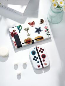 1pc Pomegranate Flower Vintage Print Pattern Protective Case, Compatible With New Switch 2 (2025), Switch NS/Switch OLED, Suitable For Switch 2 Game Console Accessories, Full Set, Storage Bag, Card Slot Dock Shell, Switch Protective Case, Romantic Gift For Switch Players - Multicolor - View 7
