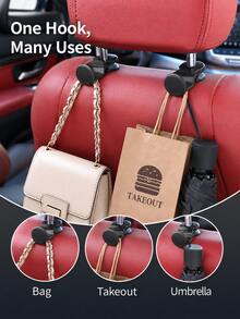 Universal Car Seat Back Hook, Multifunctional Mini Vehicle Interior Hanger, Compact Lightweight Simple Hook For Hanging Bags, Clothes And Daily Small Objects - A - View 4