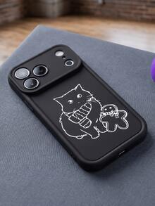 可客製化線條藝術設計手機殼，卡通圖案，相容 iPhone 18 17 16 15 14 13 12 11 Pro Max 與 Plus 系列，適合家庭、情侶、寵物、朋友個人肖像圖像客製化，相容 Galaxy S26 S25 S24 S23 S22 Ultra Plus A56 A55 A54 A53 A35 A15 A14 5G 裝置 - 黑色 - 查看 3