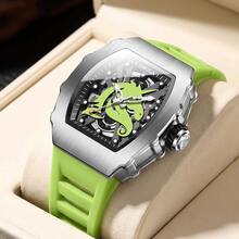 2026 New ONOLA Automatic Mechanical Watch 30m Waterproof Silicone Strap Business Gift Box - one-size - View 11