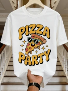 Men's Summer Casual Soft Round Neck Short Sleeve-Shirt,Vintage College Man Print Graphic Is Suitable Daily Wear. - White - View 4