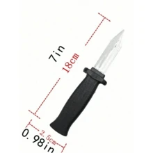 1pc Spring-Loaded Retractable Plastic Fake Knife, Prank Performance Prop - Multicolor - View 7